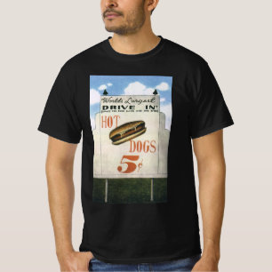 Vintage Werbeplakat, größte Drive-In-Hotdogs der W T-Shirt
