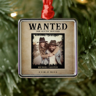 Vintage Werbeplakat Hochzeit Weihnachten Ornament Aus Metall