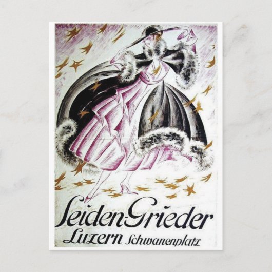 Vintage-Werbeplakat-Postkarte Postkarte (Vorderseite)