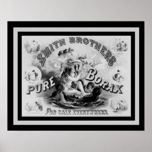Vintage-Werbeplakat Smith Bros Borax 40 x 50 cm Poster