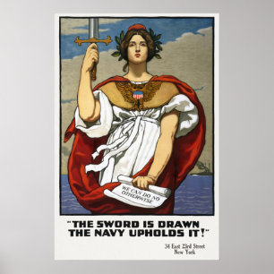 Vintage-Werbeposter der Marine aus dem Ersten Welt Poster