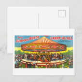 Vintage-Werbepostkarte für ein Karussell Postkarte (Vorne/Hinten)