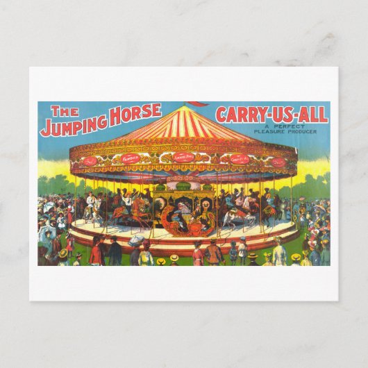 Vintage-Werbepostkarte für ein Karussell Postkarte (Vorderseite)