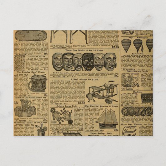 Vintage Werbespielzeug Postkarte (Vorderseite)