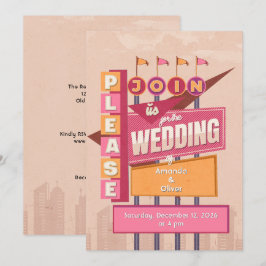 Vintage-Werbetafel-Hochzeit Einladung