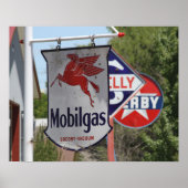 Vintage Werbezeichen für Benzin Poster (Vorne)