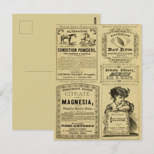Vintage Werbezeitenwerbung Postkarte (Vorne/Hinten)
