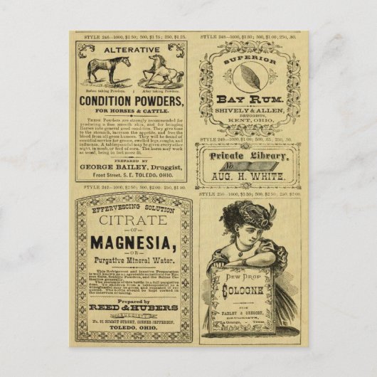 Vintage Werbezeitenwerbung Postkarte (Vorderseite)