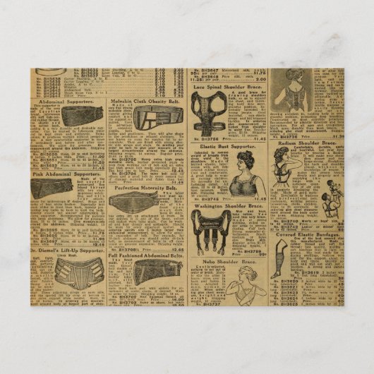 Vintage Werbezeitungen Postkarte (Vorderseite)