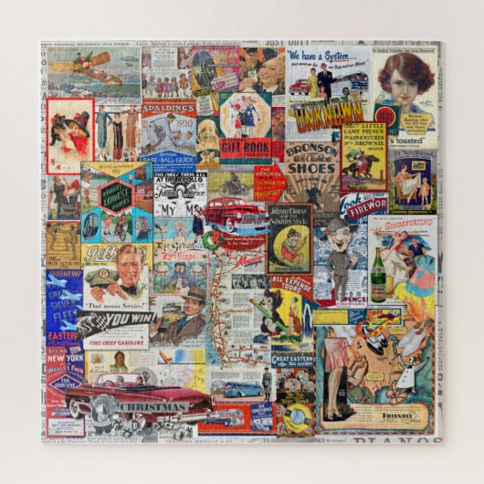 VINTAGE WERBSKOLLAGE, VERPACKT! PUZZLE (Vertikal)
