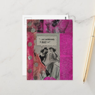 Vintage-Werbung auf Pink it Doesn't Stink Collage Postkarte