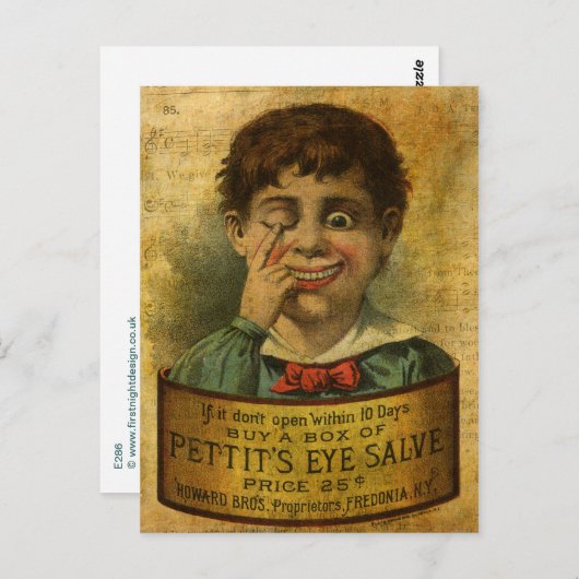Vintage Werbung - Augensalbe Postkarte (Vorne/Hinten)