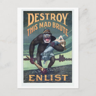 Vintage-Werbung aus dem Ersten Weltkrieg mit einem Postkarte