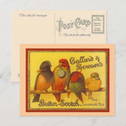 Vintage Werbung, Callard und Browser Postkarte (Vorne/Hinten)