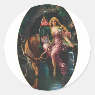 Vintage Werbung - Clysmic Tabellen-Wasser Runder Aufkleber