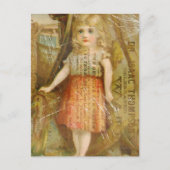 Vintage-Werbung-Collage Kind Grunge Postkarte (Vorderseite)