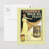 Vintage Werbung, Cooper-Milchöl-Flüssigkeit Postkarte (Vorne/Hinten)