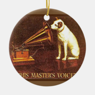 Vintage-Werbung, Die Stimme seines Herrn Keramikornament