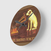 Vintage Werbung, die Stimme seines Meisters Runde Wanduhr (Winkel)
