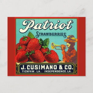 Vintage-Werbung Erdbeeren Independence LA Feiertagspostkarte