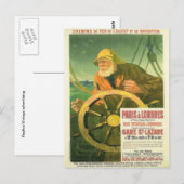 Vintage Werbung, französische Eisenbahnen Postkarte (Vorne/Hinten)