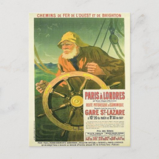 Vintage Werbung, französische Eisenbahnen Postkarte (Vorderseite)