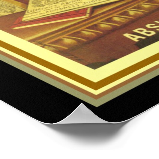 Vintage Werbung für Absinthe Bourgeois Poster (Ecke)