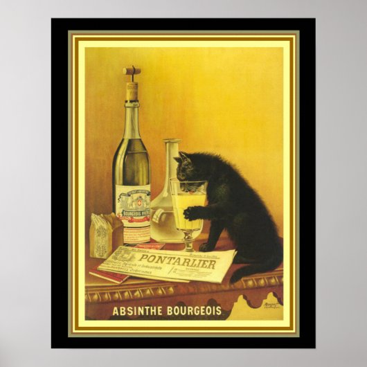 Vintage Werbung für Absinthe Bourgeois Poster (Vorne)