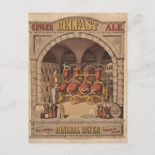 Vintage Werbung für Belfast Ginger Ale. Postkarte (Vorderseite)