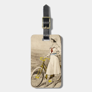Vintage-Werbung für Damenfahrrad aus den 20er Jahr Gepäckanhänger