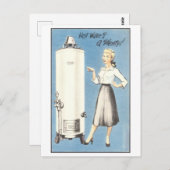 Vintage Werbung für das Warmwasserbereiter der 50e Postkarte (Vorne/Hinten)
