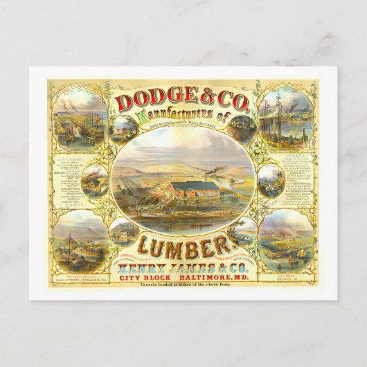 Vintage Werbung für Dodge & Co. Postkarte (Vorderseite)