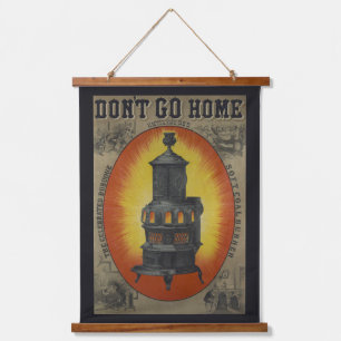 Vintage Werbung für Dubuque Soft Coal Burner. Wandteppich Mit Holzrahmen
