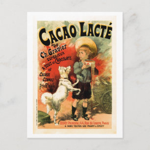Vintage-Werbung für französisches heiße Schokolade Postkarte