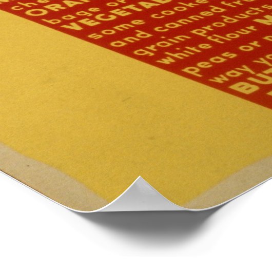 Vintage Werbung für gesunde Ernährung Poster (Ecke)