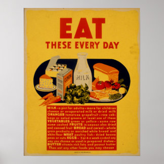 Vintage Werbung für gesunde Ernährung Poster