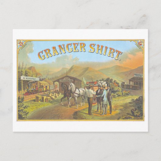 Vintage Werbung für Granger Men's Shirt Postkarte (Vorderseite)