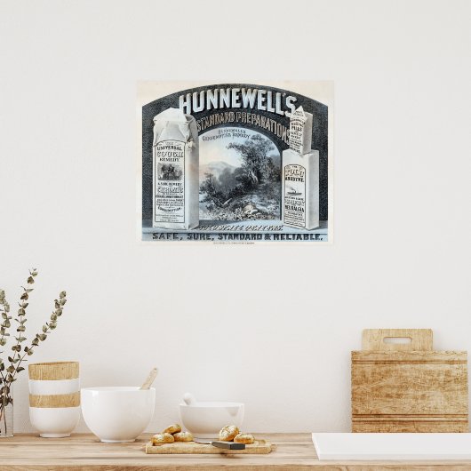 Vintage-Werbung für Hunnewells Standardpräparate Poster (Küche)