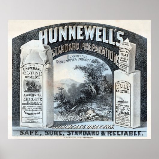 Vintage-Werbung für Hunnewells Standardpräparate Poster (Vorne)