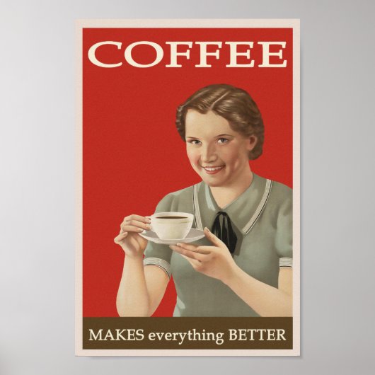 Vintage Werbung für Kaffee Poster (Vorne)