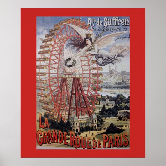 Vintage Werbung für Pariser Riesenrad Poster (Vorne)