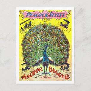 Vintage Werbung für Peacock Style Buggies Postkarte