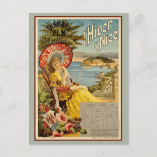 Vintage-Werbung für Reisen an die Französische Riv Postkarte