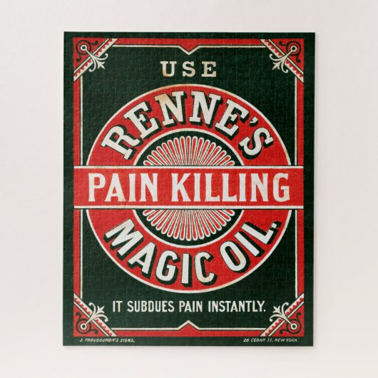 Vintage-Werbung für Rennes Schmerz tötet magisches Puzzle (Vertikal)
