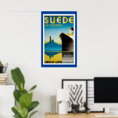 Vintage Werbung für Schiffe in Schweden Poster (Heimbüro)