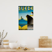 Vintage Werbung für Schiffe in Schweden Poster (Küche)