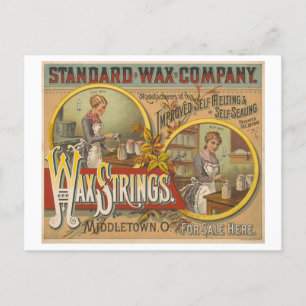 Vintage Werbung für Standard-Wax-Strings Postkarte