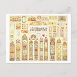 Vintage Werbung für verkettete Glasfenster Postkarte