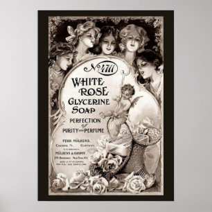 Vintage Werbung für White Rose Soap Poster