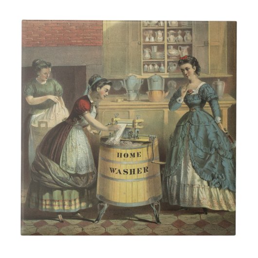 Vintage-Werbung für Zuhause-Waschmaschine und Wrin Fliese (Vorderseite)